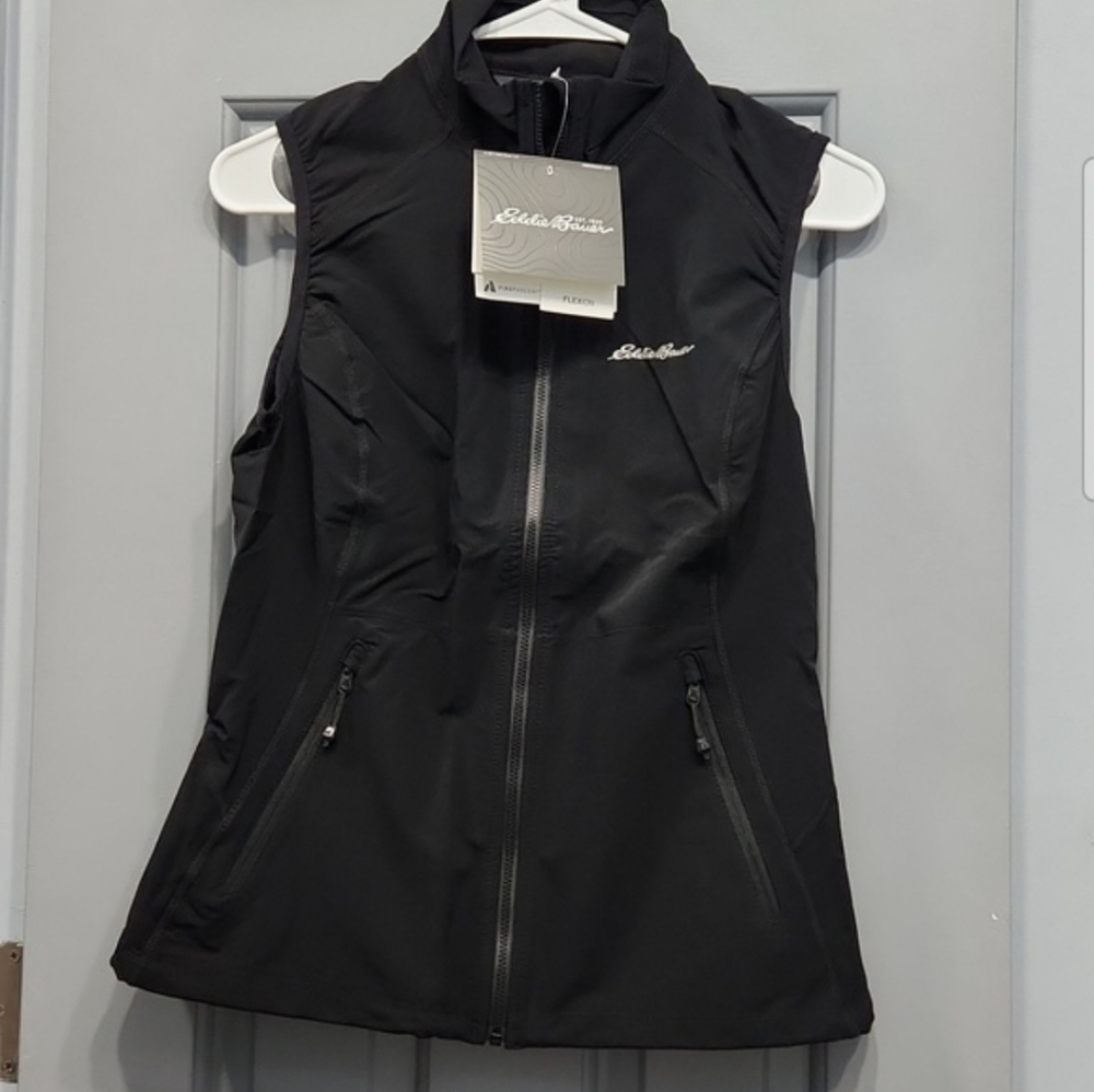 NWUT Eddie Bauer Sandstone Soft Shell Vest Black XS